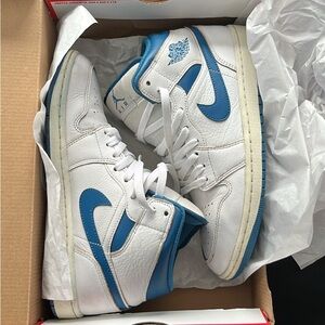 Jordan White and Blue Athletic Shoes